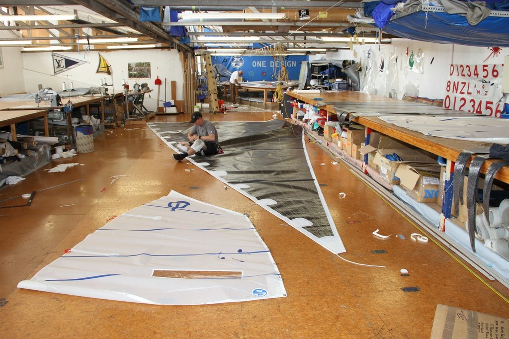 Sails for various classes and constructions underway at Norths One design loft underlining how far the new aramids have gone into regular racing although dacron is still required in some classes - North Sails  © Richard Gladwell www.photosport.co.nz